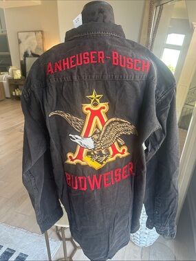Budweiser Black Embroidered shacket